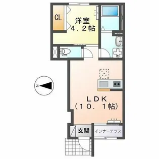 Jiro多米中町【102号室】の間取り