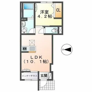 Jiro多米中町【103号室】の間取り