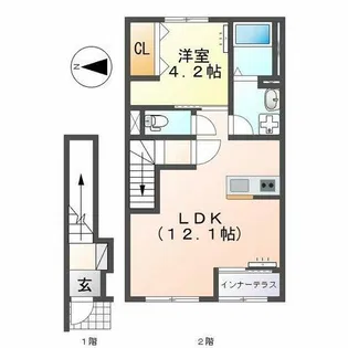 Jiro多米中町【202号室】の間取り