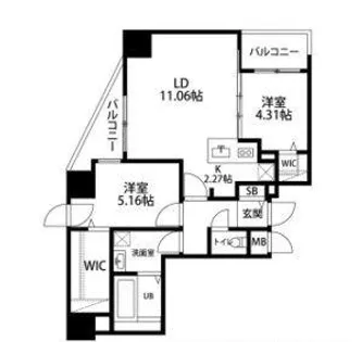 WELLZ N5【11階】の間取り