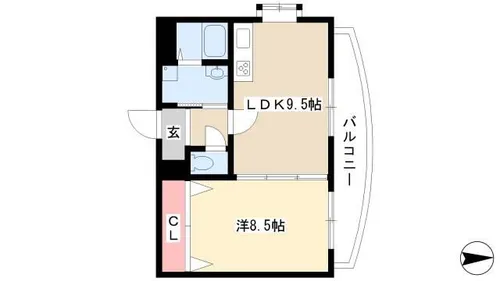 ミリオネア【307号室】の間取り