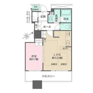 THE KITAHAMA【1312号室】の間取り