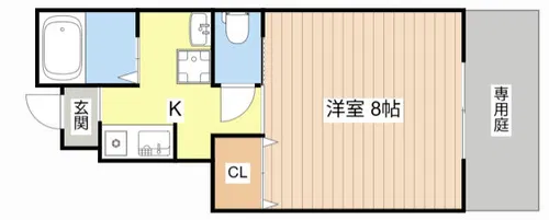 クイーンズヴィレッジ【1階】の間取り