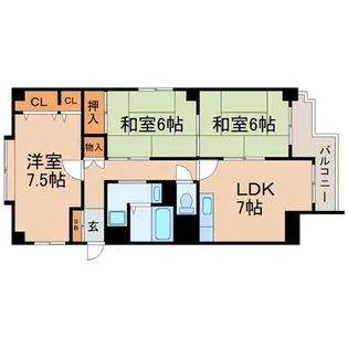 コートラヴィーニア【1階】の間取り