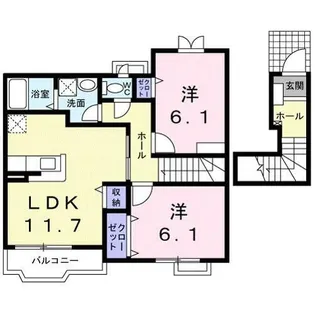 グランツ Ⅰ【203号室】の間取り