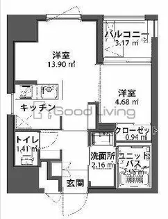 iN SHAPE大手門【8階】の間取り