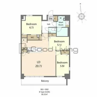 S-RESIDENCE大濠公園achieve【9階】の間取り