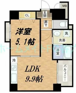 セントロイヤルクラブ谷町【11階】の間取り