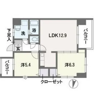 ティサージュ平尾【12階】の間取り