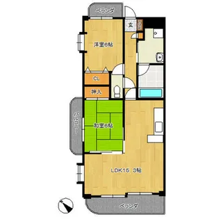 サンタスクエア東新【2階】の間取り