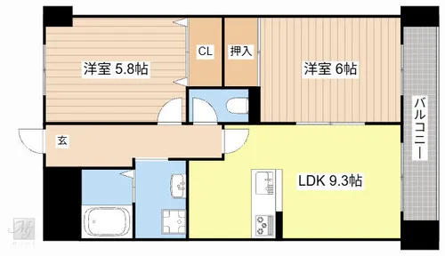 ハイツエクセルⅤ番館【106号室】の間取り