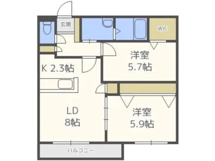 南円山621【405号室】の間取り