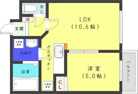 アベニールE5【4階】の間取り