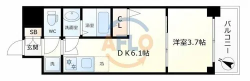 リヴェント福島野田【401号室】の間取り