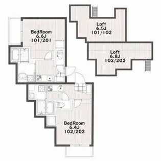 ヴァーティカルプレイス吉塚【102号室】の間取り