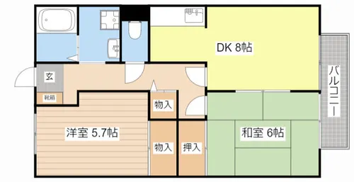 グリーンコートF-A【201号室】の間取り