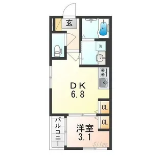 ハーモニーテラス遠里小野3【1階】の間取り