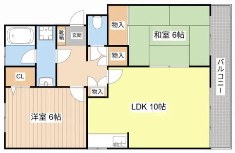 コーポかいつぶり【1階】の間取り