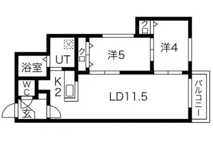 カーサフォレスト南平岸【201号室】の間取り