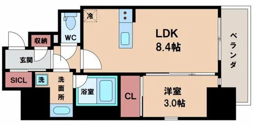 エスリードレジデンス大阪天王寺【5階】の間取り