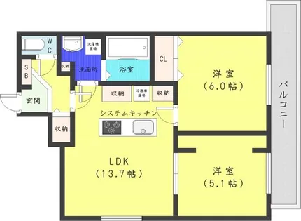 コンサップ円山公園【2階】の間取り