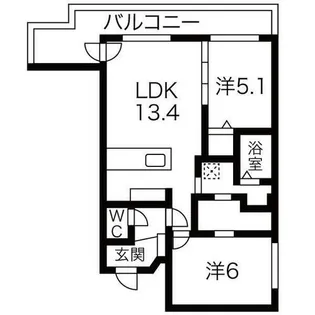ASSE円山桜並木【5階】の間取り