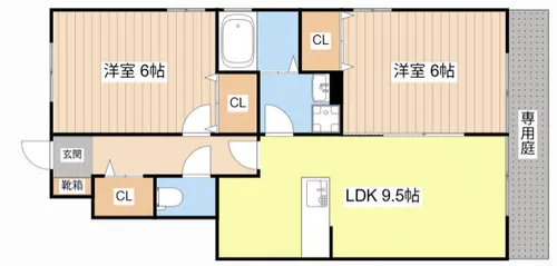 ローズコート梨子ノ木【101号室】の間取り