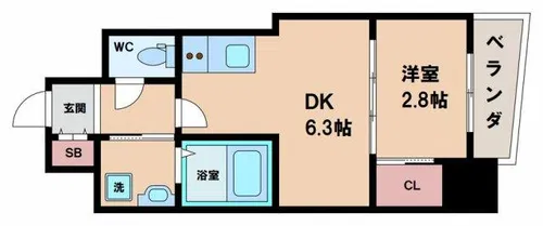 セレニテ夕陽丘EST【13階】の間取り