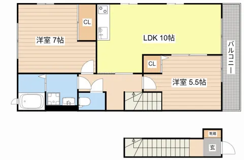 ヴィラ・コートⅡ【202号室】の間取り
