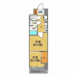 セレニテ難波グランデシュッド【13階】の間取り