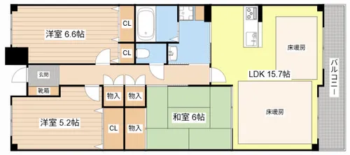 JUJU近江八幡【3階】の間取り