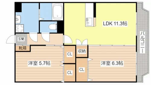 ユーミー能登川UNO【304号室】の間取り