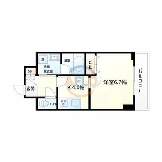 アルグラッド野田阪神【8階】の間取り