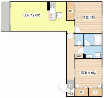 シャーメゾン比叡【0102号室】の間取り