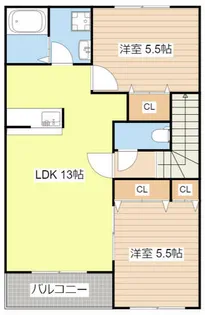 クレセント18【201号室】の間取り
