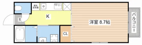 コーポ華樹【1-A号室】の間取り