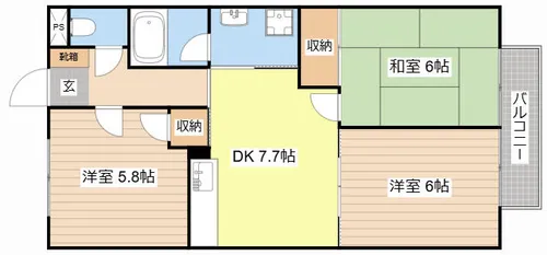 サラナフラット【207号室】の間取り