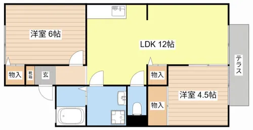 メゾン ラ ポーム【103号室】の間取り