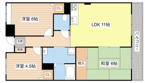 グランステージ大将軍【3-B号室】の間取り