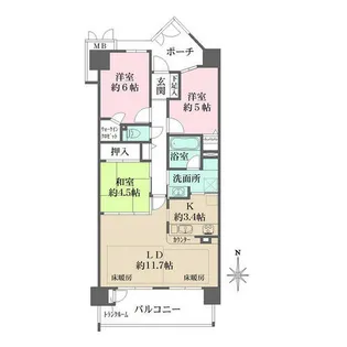 レジオンスクエア緑地公園4番館【924号室】の間取り