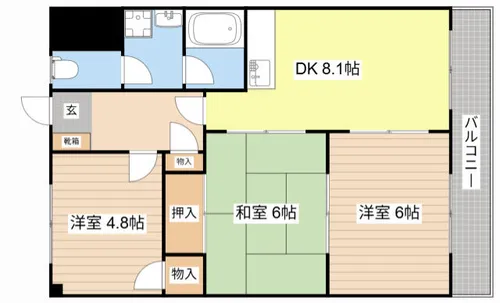 メゾンあおきⅡ【402号室】の間取り