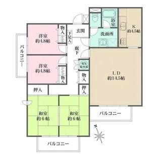 藤和ライブタウン須磨離宮【301号室】の間取り