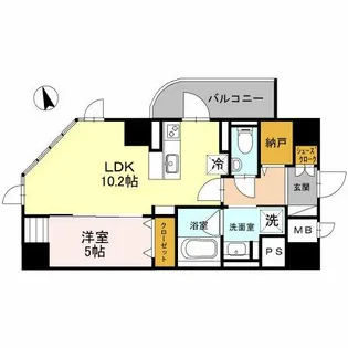プレミアム菱屋西【2階】の間取り