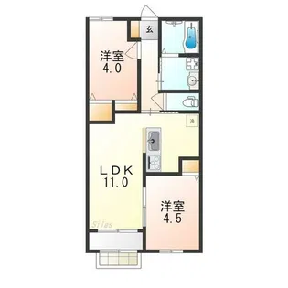 ルミエール ハルム【2階】の間取り