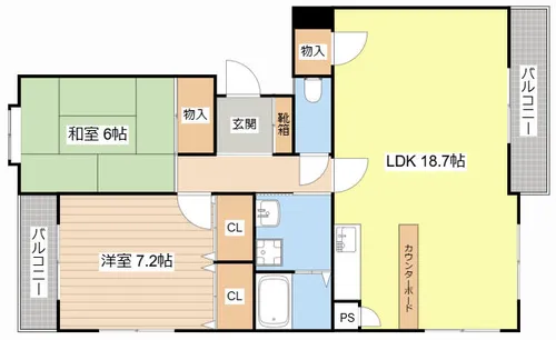 メゾンかしの木【1階】の間取り
