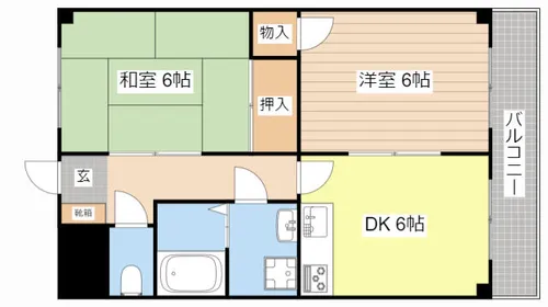 グランドールTakagai【302号室】の間取り