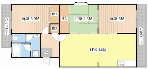 グランバリュー【401号室】の間取り