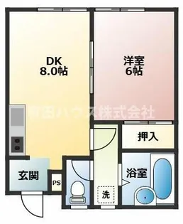 MGM NAKANOSHIMA A棟【2-D号室】の間取り