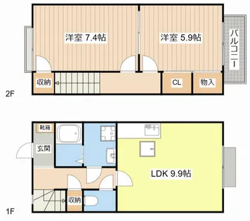 ボヌール幸澤B【5号室】の間取り