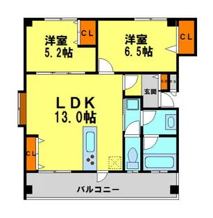 Grand jeteキセラ川西(グランジュテキセラカワニシ)【2階】の間取り